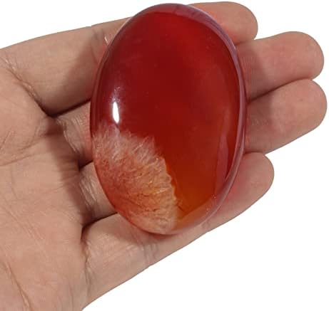 Loveliome Natural Red Agate Oval Worry Stone for Stress Relief