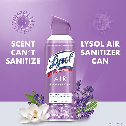 Lysol Air Sanitizer Spray with Lavender Sky Scent 10 oz Pack of 3