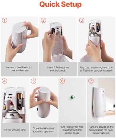 VEVOR Automatic Air Freshener Spray Dispenser 2 Pack