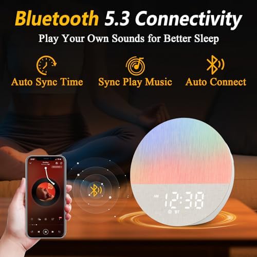 Sunrise Alarm Clock with Sound Machine and Light