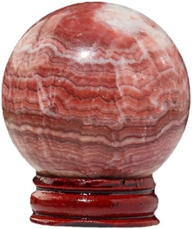 Natural Rhodochrosite Crystal Ball with Stand - Healing Gemstones for Feng Shui