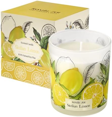 Sicilian Lemon Scented Candle 6oz Aromatherapy Jar