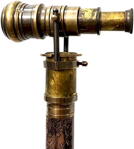 Antique Compass Telescope Walking Stick Cane