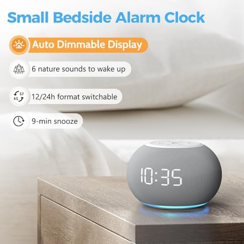 Reacher Auto-Dimmable Sound Machine Alarm Clock with Night Light
