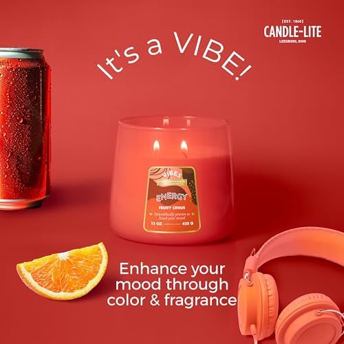 Candle-Lite Vibes Fruity Citrus Aromatherapy Candles 15 oz Jar