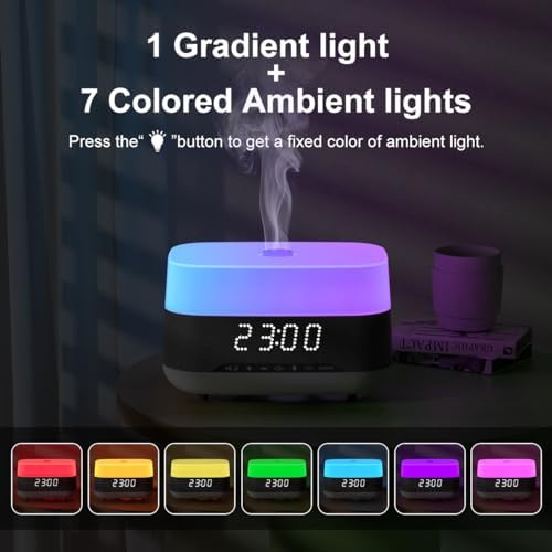 300ml Essential Oil Diffuser with Bluetooth Speaker and Alarm Clock