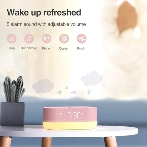 HOUSBAY Sound Machine with Alarm Clock and Night Light