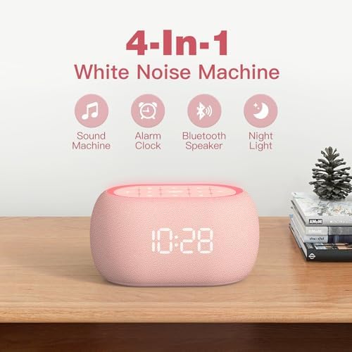 ANJANK White Noise Sound Machine with Bluetooth Speaker and Night Light