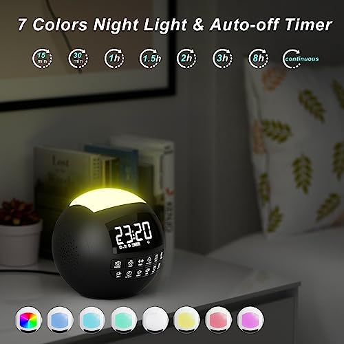 ROCAM 5-in-1 White Noise Machine with Bluetooth and Night Light
