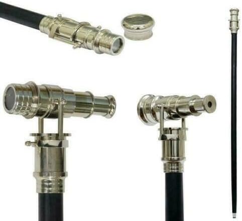 Victorian Style Walking Cane with Telescope Handle