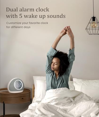 Dreamegg Sound Machine Alarm Clock with 27 Sounds and 9 Night Lights