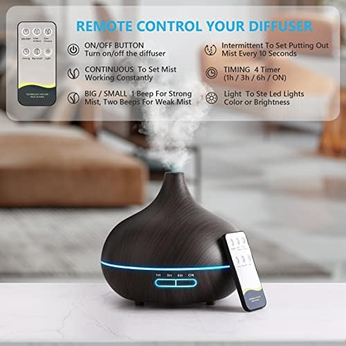 550ml Aromatherapy Diffuser with Remote Control and 7 LED Lights