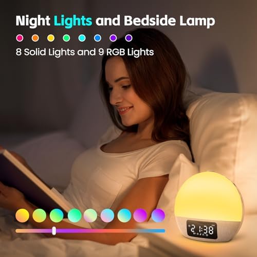Sunrise Alarm Clock with White Noise and Night Lights