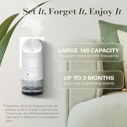 JCLOUD 2025 Waterless Essential Oil Diffuser 160ML Wall Mount White