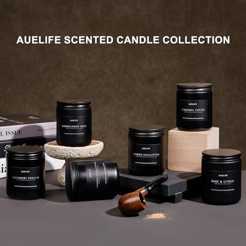 Masculine Scented Candles Set - 4 Pack Teakwood Cedar Aromatherapy Candles