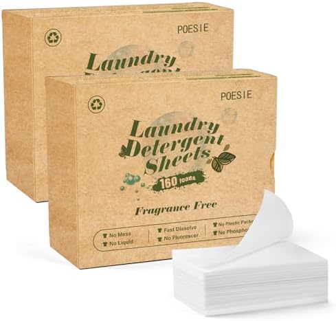 Poesie Fragrance Free Laundry Detergent Sheets 320 Count
