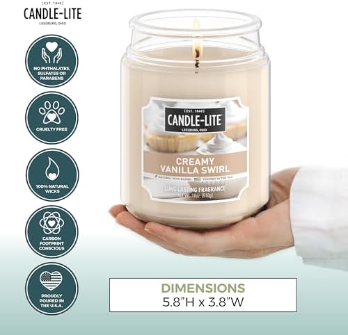 Candle-lite Creamy Vanilla Swirl 18 oz Aromatherapy Candle