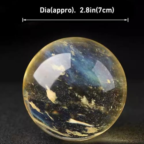 Yellow Obsidian Ball with Stand for Meditation and Feng Shui