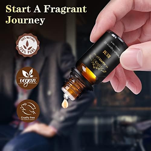 Mens Essential Oils Set 6x10ML - Sandalwood Cedar Leather Sweet Tobacco Rum Cologne