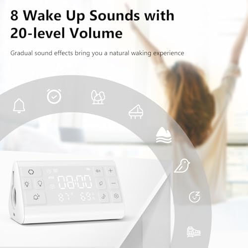 Soothing Sound Machine with Alarm Clock and Night Lights