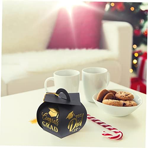 10Pcs Graduation Cap Candy Holders with Tassels