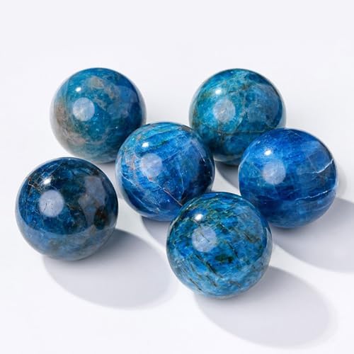 Blue Apatite Crystal Ball with Wood Stand 60mm