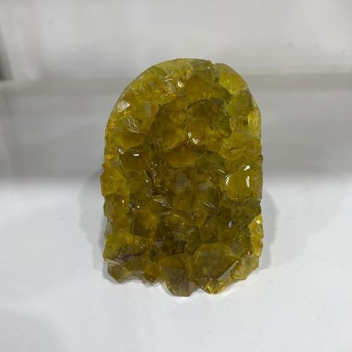 Natural Citrine Crystal Cluster Geode for Home Decoration