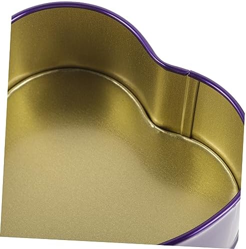 10Pcs Purple Heart Shaped Candy Box Wedding Favor Container Durable Tinplate