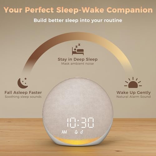Acedeck Sound Machine Alarm Clock with 25 Sleep Sounds and Bluetooth Speaker