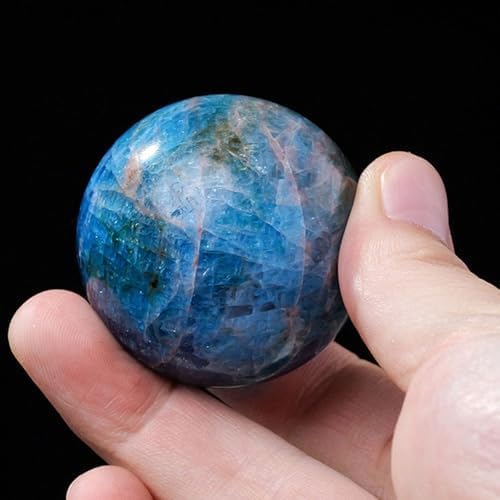 Blue Apatite Crystal Ball with Wood Stand 60mm