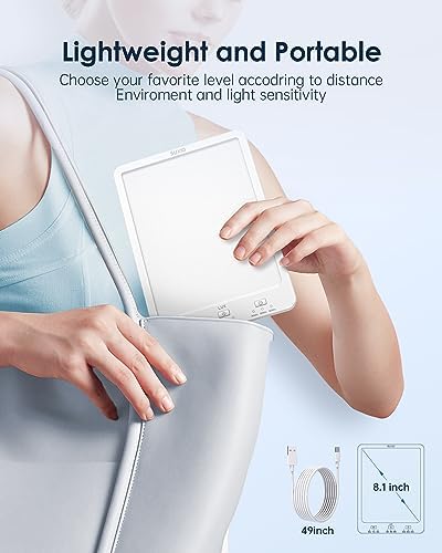 SUXIO Rechargeable Light Therapy Lamp with Wake Up Function