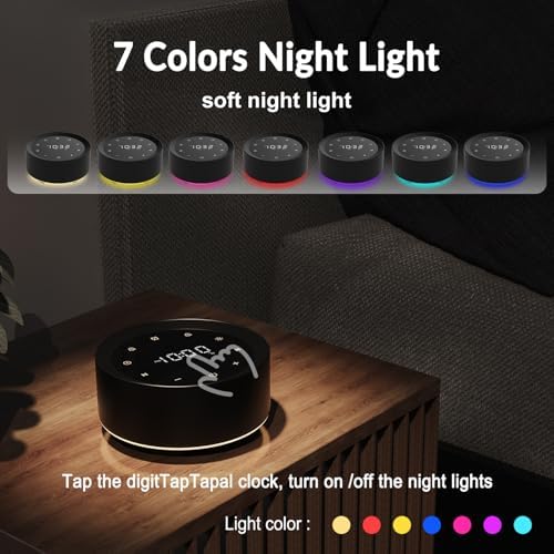 White Noise Sound Machine with Alarm Clock and Night Light