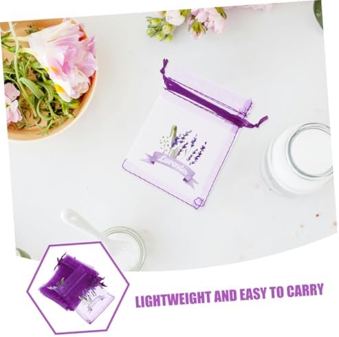 50pcs Lavender Organza Drawstring Bags for Dried Herbs Jewelry Wedding Favors