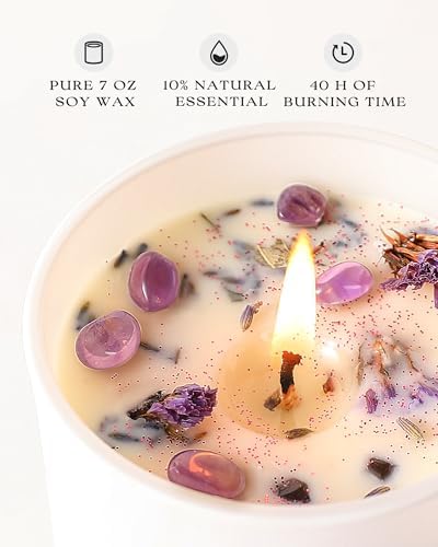 AOOVOO Lavender Candles Set for Women 4 Pack