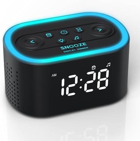 Reacher Digital Alarm Clock with White Noise and Night Light