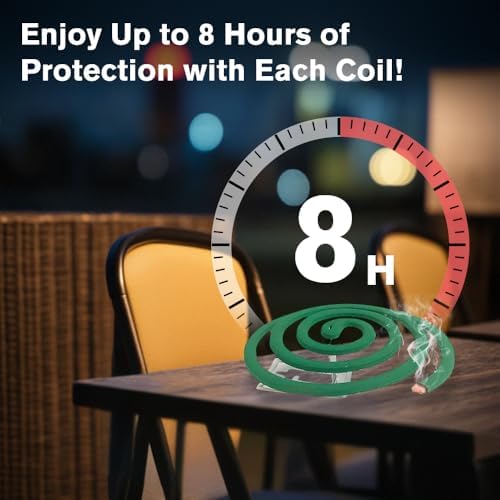 24 Mosquito Coils with 6 Metal Stands for Outdoor Use