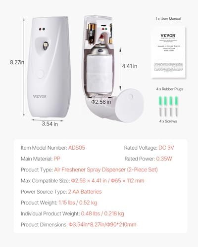 VEVOR Automatic Air Freshener Spray Dispenser 2 Pack