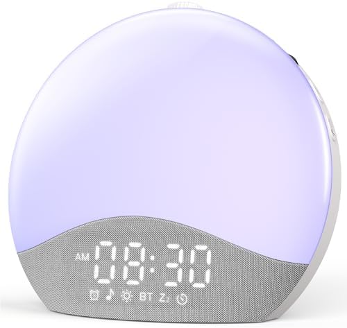 Ecozy Sunrise Alarm Clock with 26 Sounds and 17 Night Lights