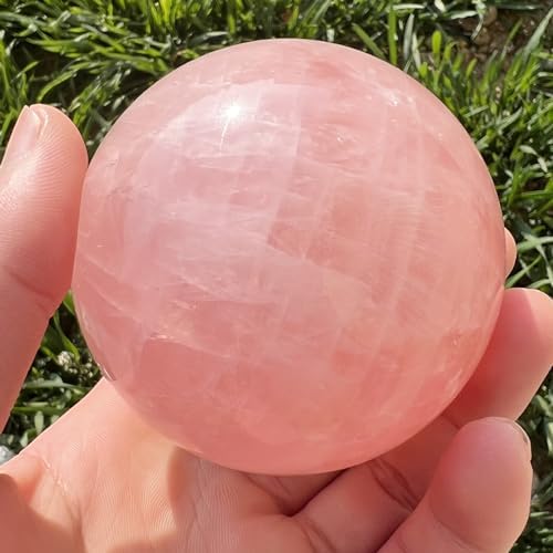 Pink Crystal Ball with Wood Stand for Love and Energy Healing