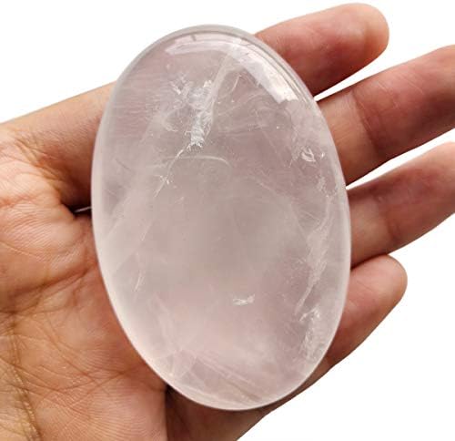 Loveliome Natural Rock Quartz Oval Worry Stones for Anxiety Relief