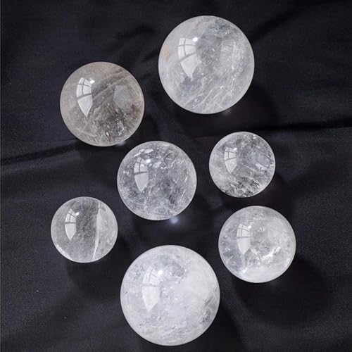 Clear Quartz Crystal Ball with Stand 7cm Natural White Stone Sphere