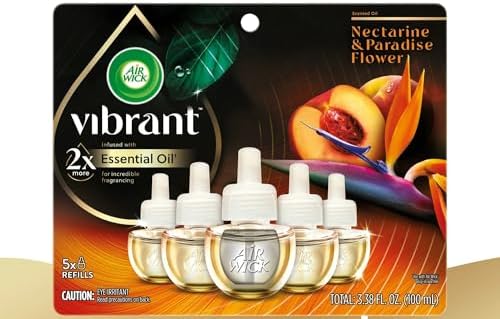 Air Wick Vibrant Plug In Scented Oil Refill 5ct Nectarine Paradise Flower
