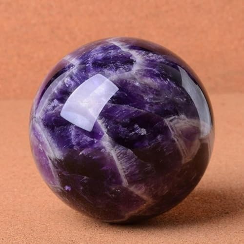 Natural Fantasy Amethyst Sphere Ornament with Stand