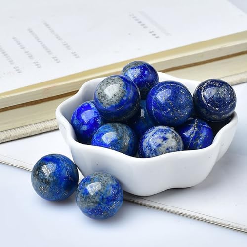 Lapis Lazuli Healing Crystal Sphere with Wooden Stand