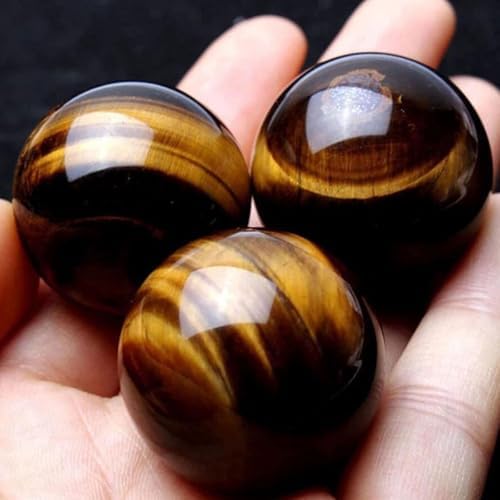 Natural Tiger Eyes Crystal Sphere Feng Shui Healing Decor