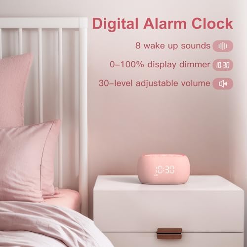 ANJANK White Noise Sound Machine with Bluetooth Speaker and Night Light