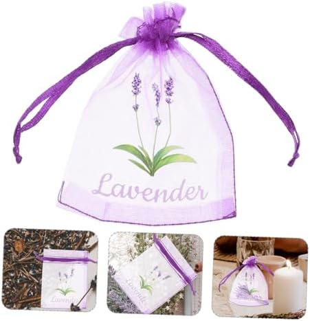 Garneck 20pcs Lavender Sachet Empty Drawstring Bags for Dried Flowers and Herbs