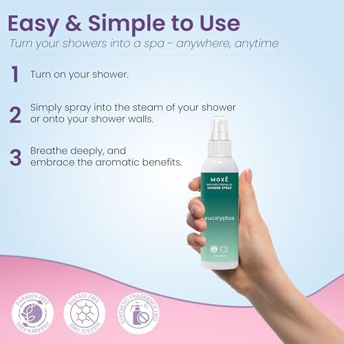 MOXE Aromatherapy Shower Mist 4 Pack - Eucalyptus Lavender Breathe Dream