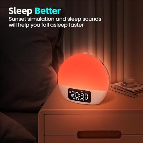 Sunrise Alarm Clock with White Noise and Night Lights