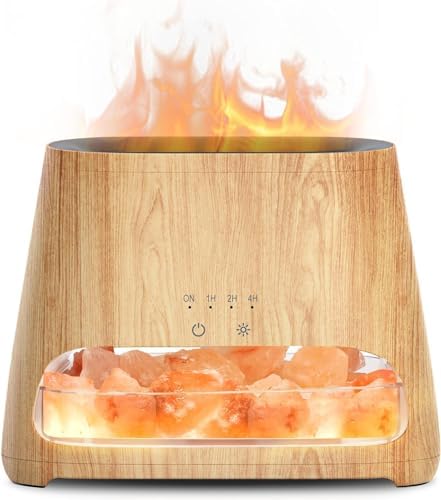 SALKING 2-in-1 Ultrasonic Diffuser with Himalayan Salt Lamp